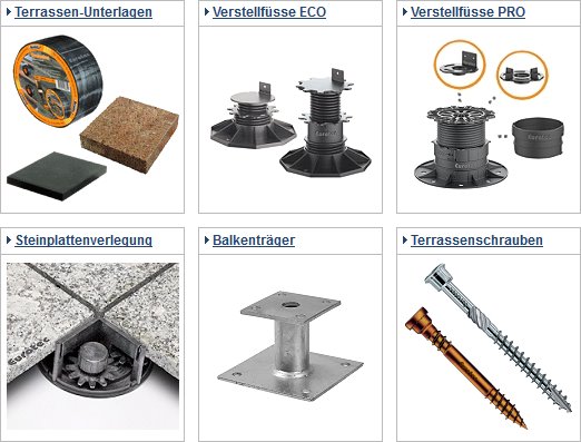 Terrassenbauzubehör bei baubeschlagshop.de